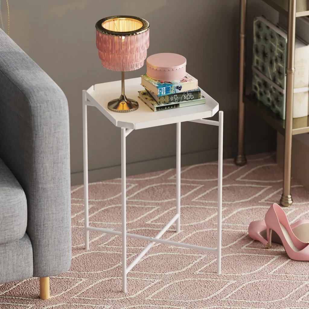 Table Basse Métal Blanc Shb-008-B : Solution Durable pour Petit Salon