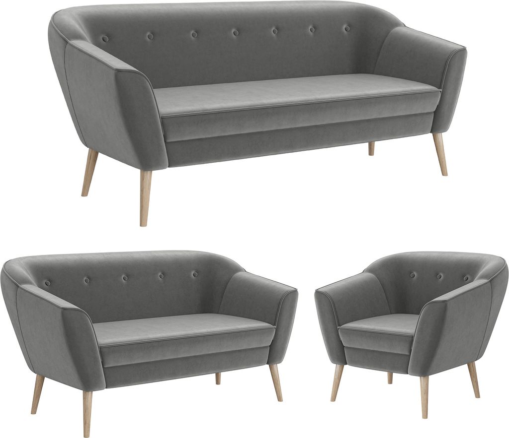 MEBLINI Mini Sofa Set 3-2-1 für Wohnzimmer - Mini Lounge für sechs Personen - Küchensofa - Sofa Klein - Sitzgarnitur - Polstergarnitur - Sofagar...