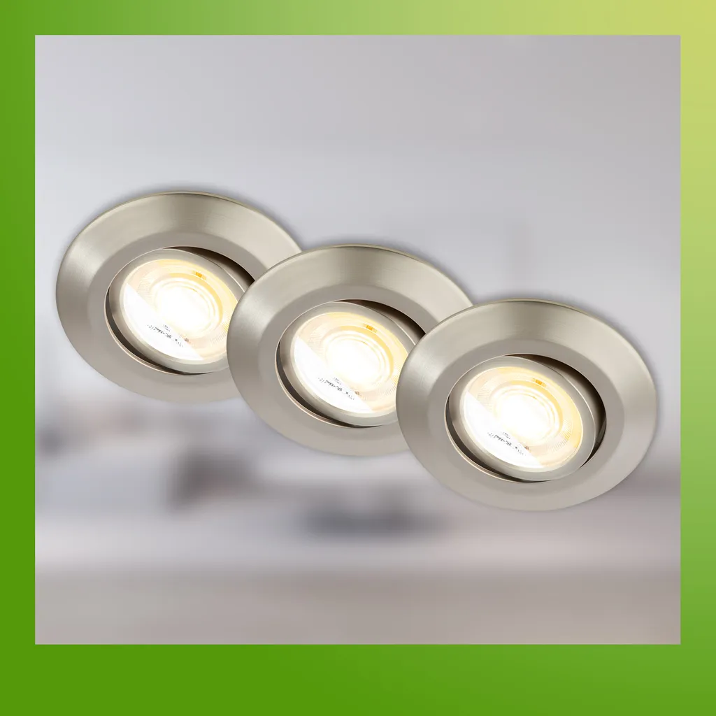 Spots LED encastrer dimmables 230V nickel mat Briloner orientables - 8