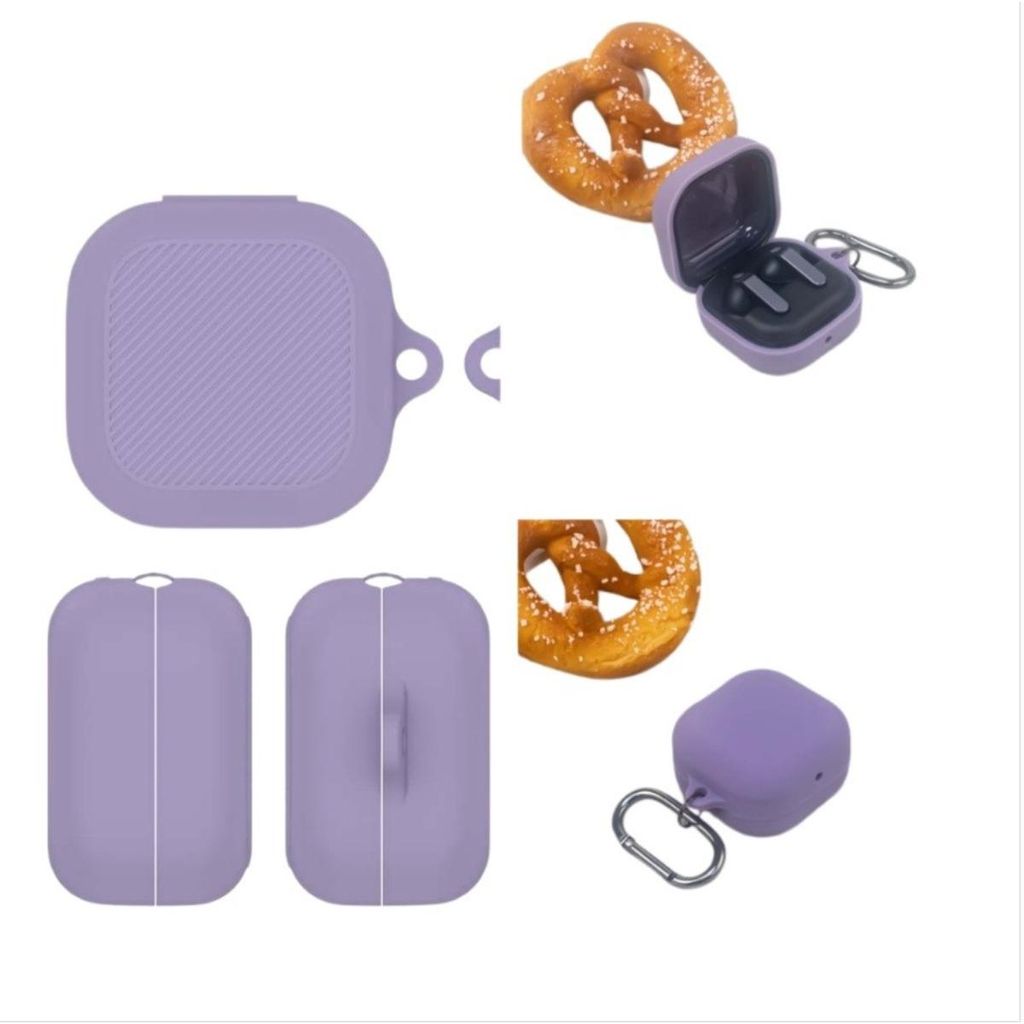 INF Silikonhülle für Galaxy Buds 4 Pro und Buds 4 7.6x4.9x3.7cm wasserfest Violett