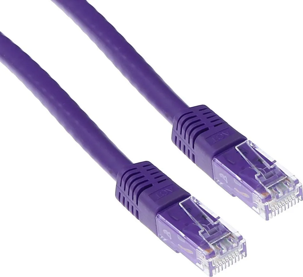 Cavo Ethernet CAT6A 7m ACT IB6607 Viola | Gaming No-Lag 10G Rame