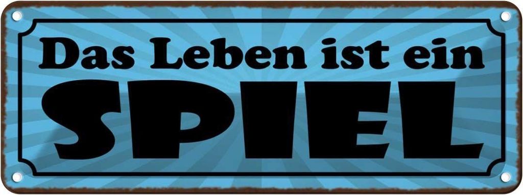 vianmo Blechschild 10x27 cm Das Leben ist ein Spiel Dekoration Spruch Zitat