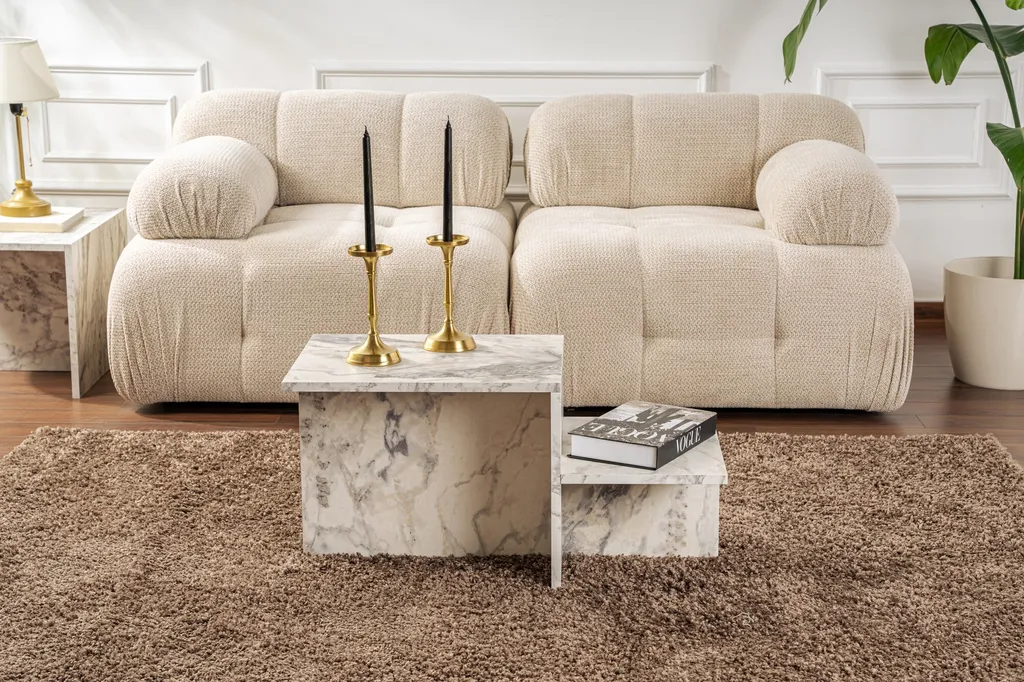 Table basse marbre Harmony 80x40x40 - Durable, robuste et élégante
