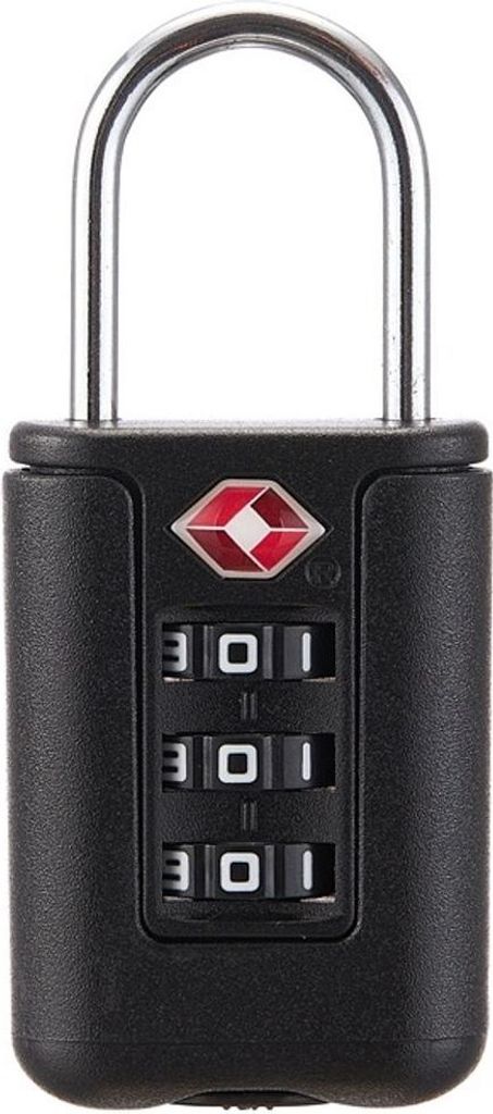 TSA Zahlenschloss Kofferschloss 3-stellig Reiseschloss Vorhängeschloss Reise, Farbe:Schwarz