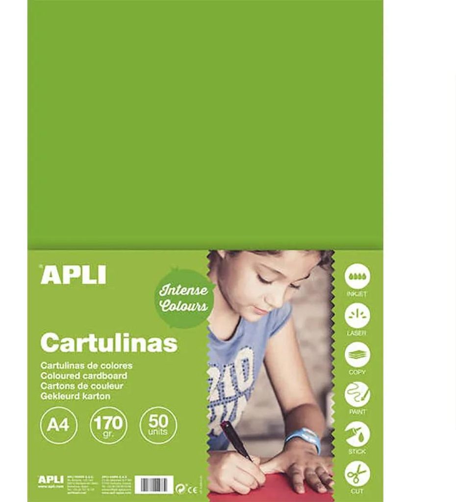 Apli grasgrüner Karton a4 170g 50 Blatt