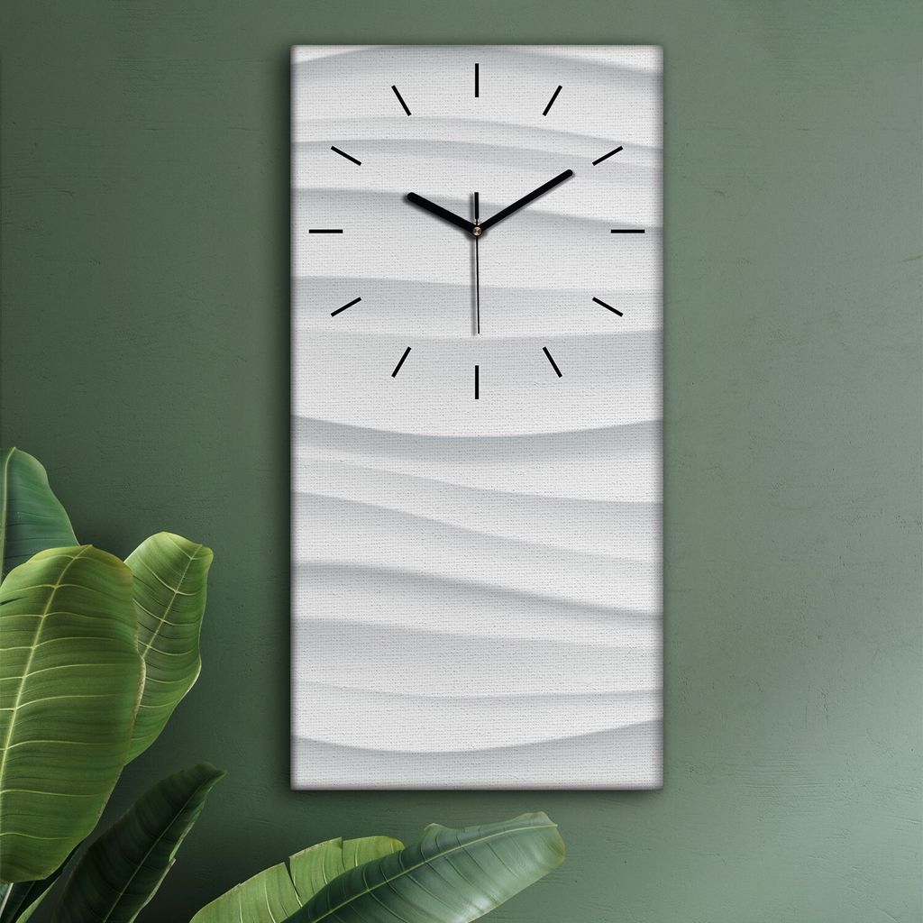 Wohnzimmer Leinwand Uhr Geräuschlos Küche 30x60 Geometrisch, Abstrakt, Textur, schwarze Zeiger