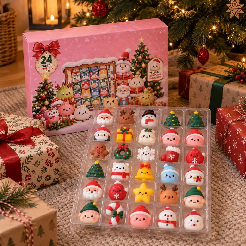 Dumpling Squishy Adventskalender mit 24 Weihnachtsfiguren Produktbild 