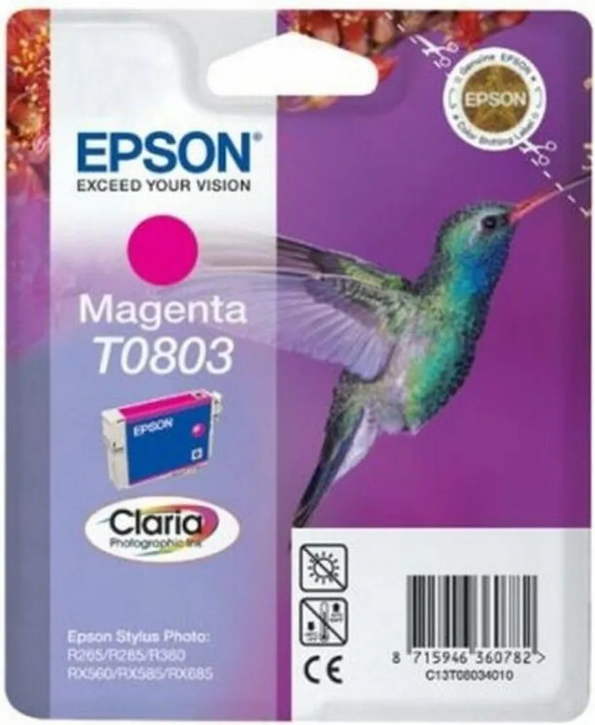 Cartouche encre originale Epson C13T08034011 Magenta (T0803) R360/P50