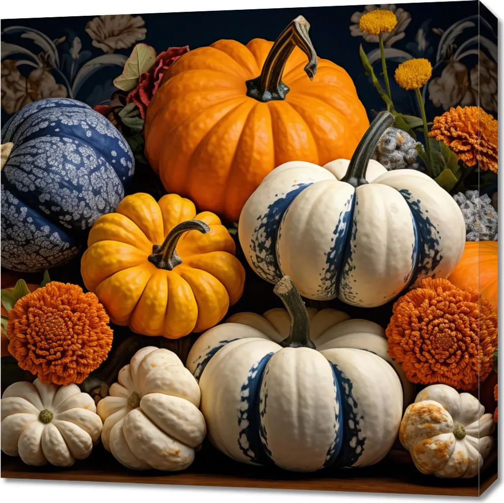 Image 70 x 70 cm Abondance automnale - Tableau carré déco automne