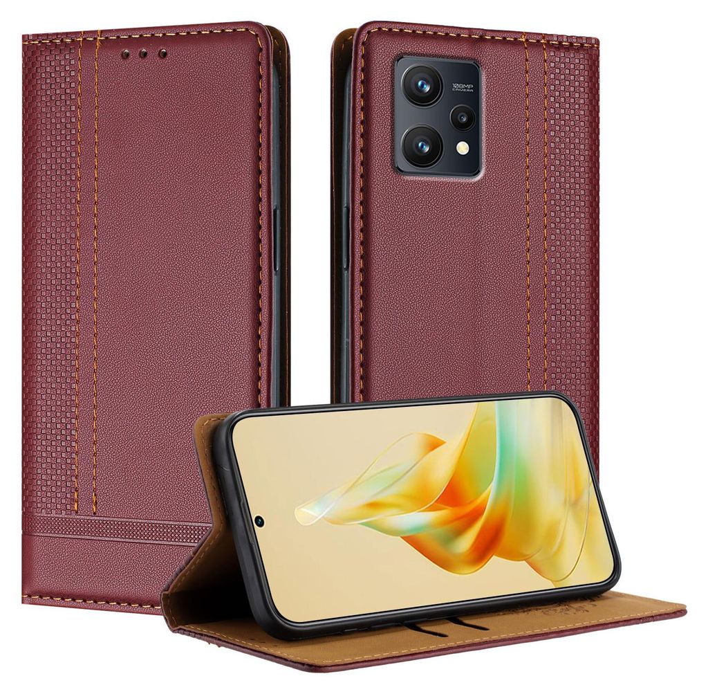 Pouzdro pro Realme 9 5G kožené flipové pouzdro s funkcí Obrázek produktu 