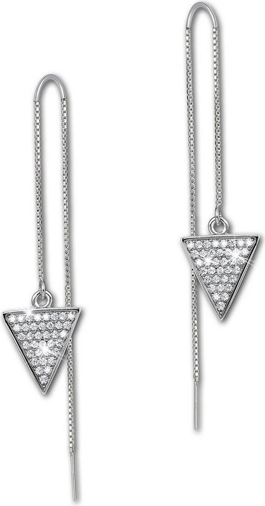 SilberDream Damen Ohrringe Dreieck Zirkonia weiß Ohrhänger 925 Silber D2GSO442W