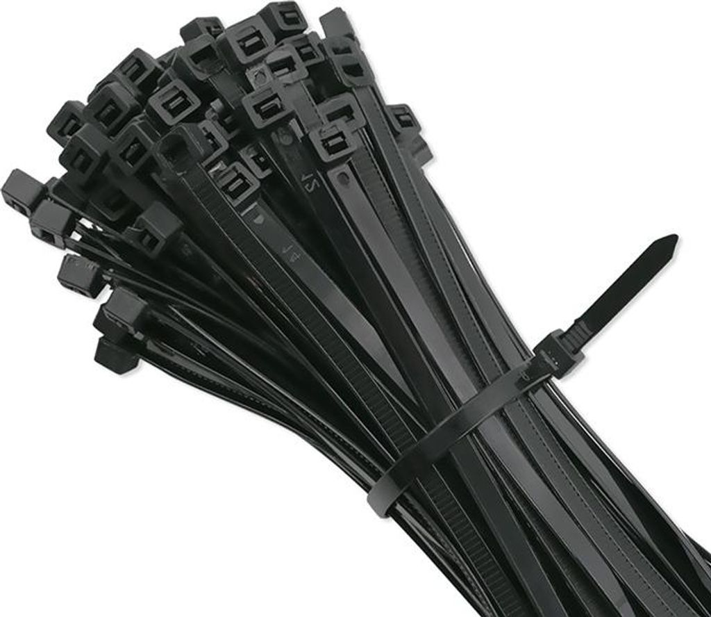 Qoltec Kabelbinder | 7,2*350mm | 50 Stück | Nylon66 | UV | Schwarz