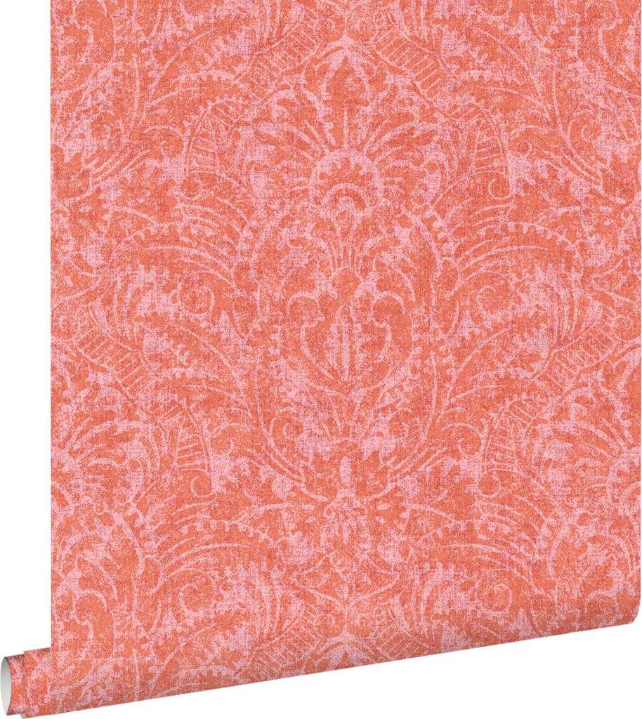 ESTAhome Tapete Ornamente Korallenrot 50 x 900 cm