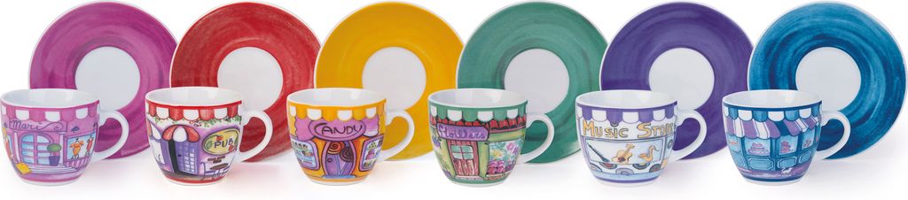 Excelsa set von 6 espressotassen mit untertassen Shops Produktbild 