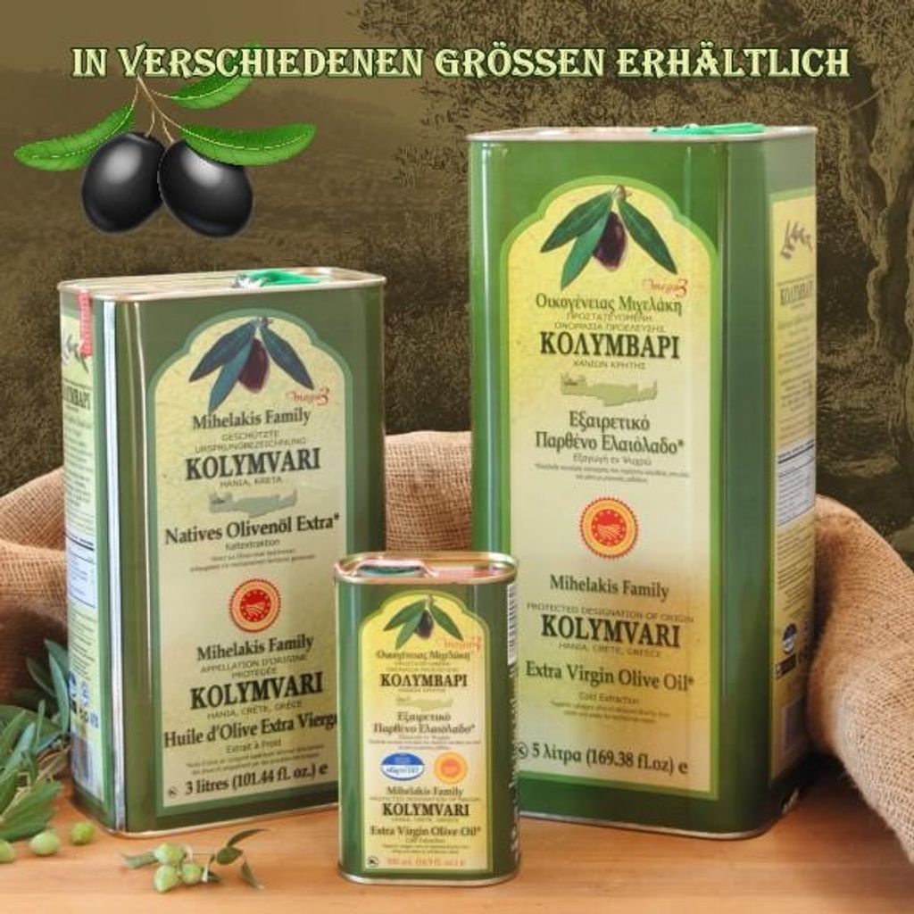 KOLYMPARI PDO 04037 Natives Olivenöl Extra 3 Liter Dose Produktbild 