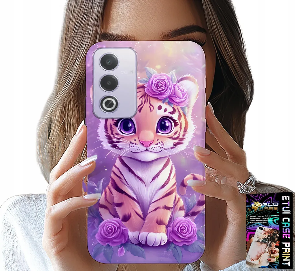 Custodia Oppo A80 5G Tigre Rosa Foil - Protezione Elegante e Chic