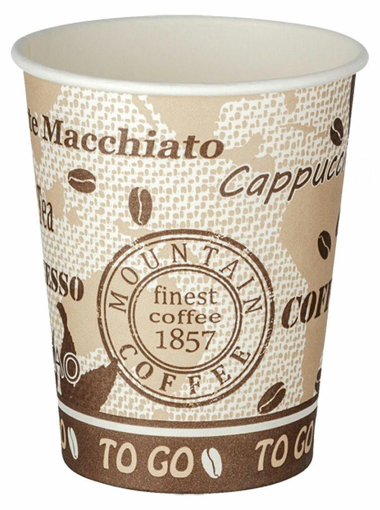 250x Kaffeebecher Getränkebecher 'Coffee Mountain' 300 ml Produktbild 