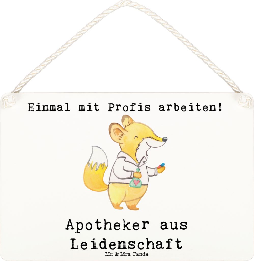 Mr. & Mrs. Panda Schild Apotheker Leidenschaft DIN A6 - Weiß - Geschenk, Spruch, kleine aufmerksamkeit, Dekoschild, Approbation, Wandschild, Türs...