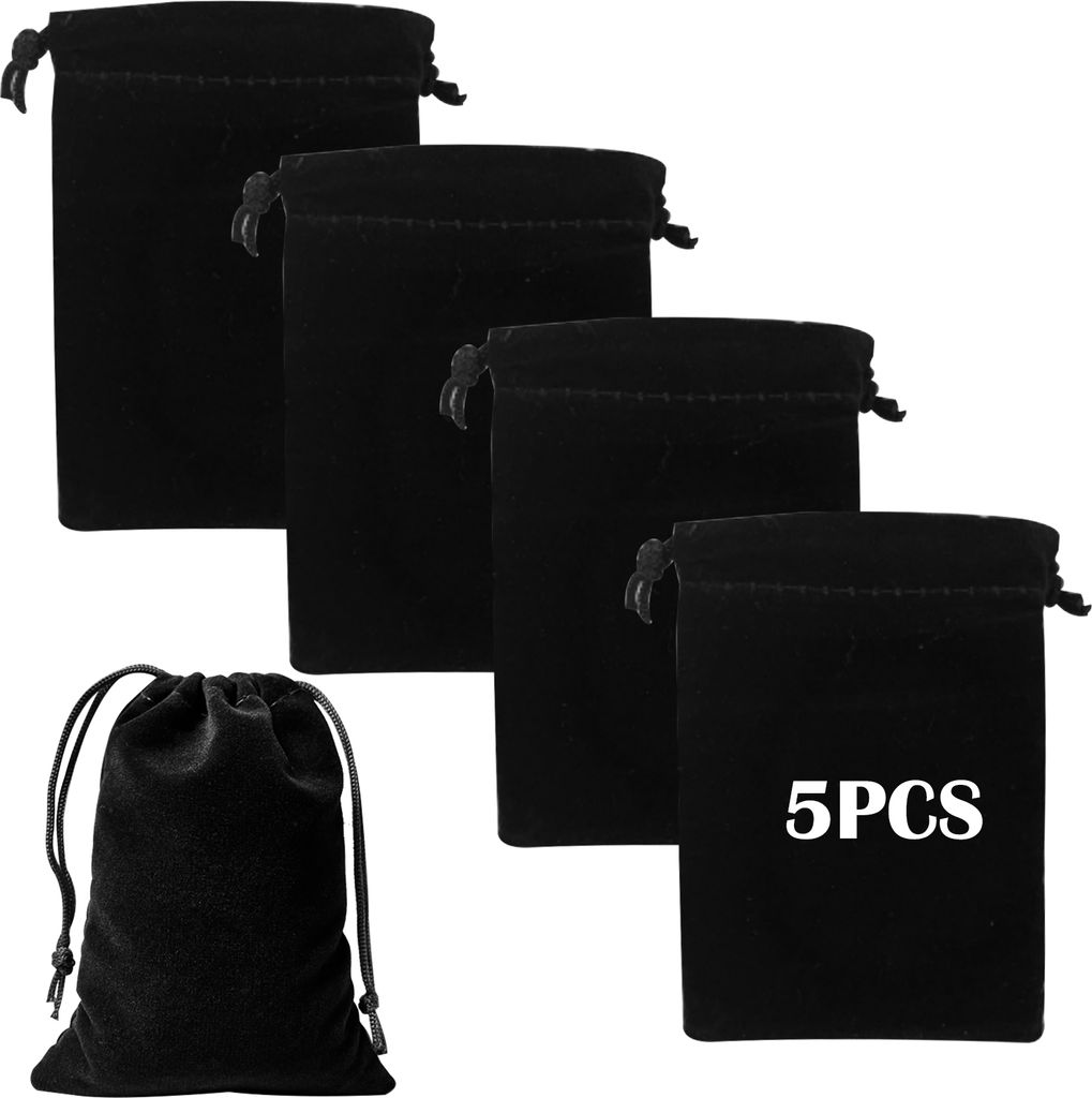 Stück schwarze weiche Samtbeutel mit Kordelzug, doppelseitige kleine Schmuckbeutel, Samtbeutel, rechteckige Geschenktüten, Stoffbeutel für Hochz...