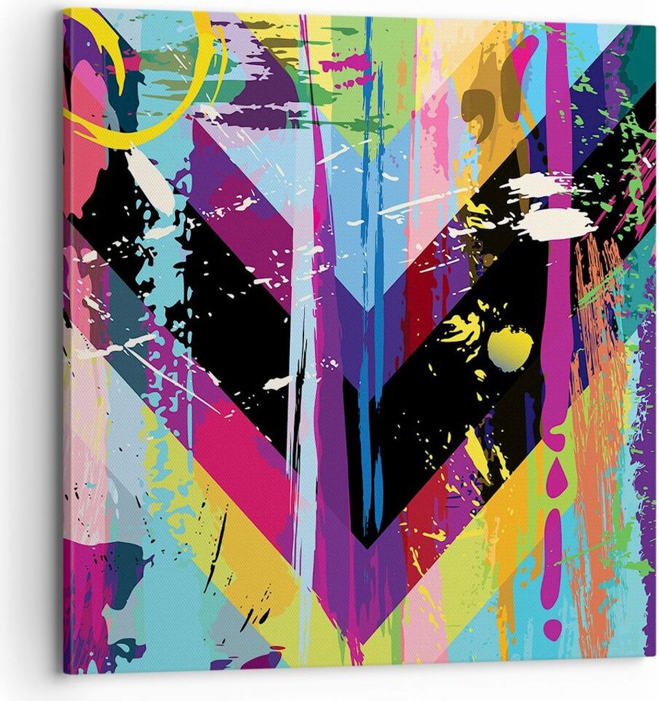 Bild auf Leinwand - Leinwandbild - Abstraktion modern - 70x70cm - Wand Bild - Wanddeko - Wandbilder - Leinwanddruck - Bilder - Kunstdruck - Wanddek...
