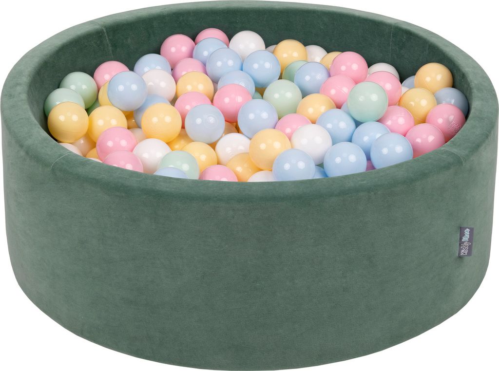 KiddyMoon rund bällebad velvet bällepool 90x30cm/200 bälle Produktbild 