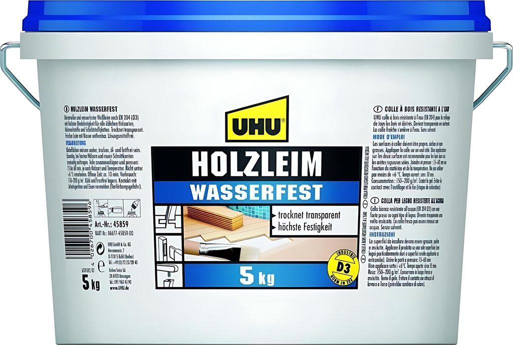 UHU Holzleim wasserfest D3 lösungsmittelfrei Eimer 5kg