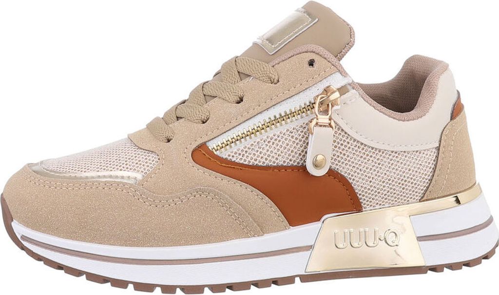 Ital-Design Damen Freizeitschuhe Wildlederoptik, Lederoptik, Synthetikoptik Sneakers Low 85878176 Hellbraun Gr. 38