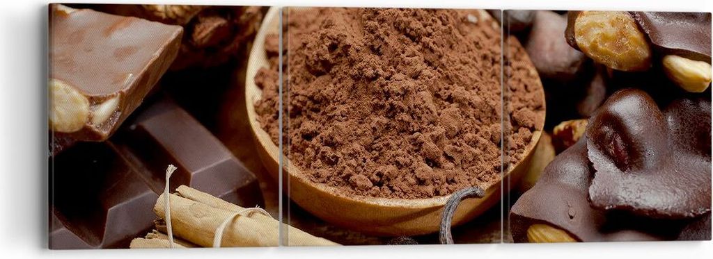 Bild auf Leinwand - Leinwandbild - Trinken gastronomie kakao schokolade - 90x30cm - Wand Bild - Wanddeko - Leinwanddruck - Bilder - Kunstdruck - Le...