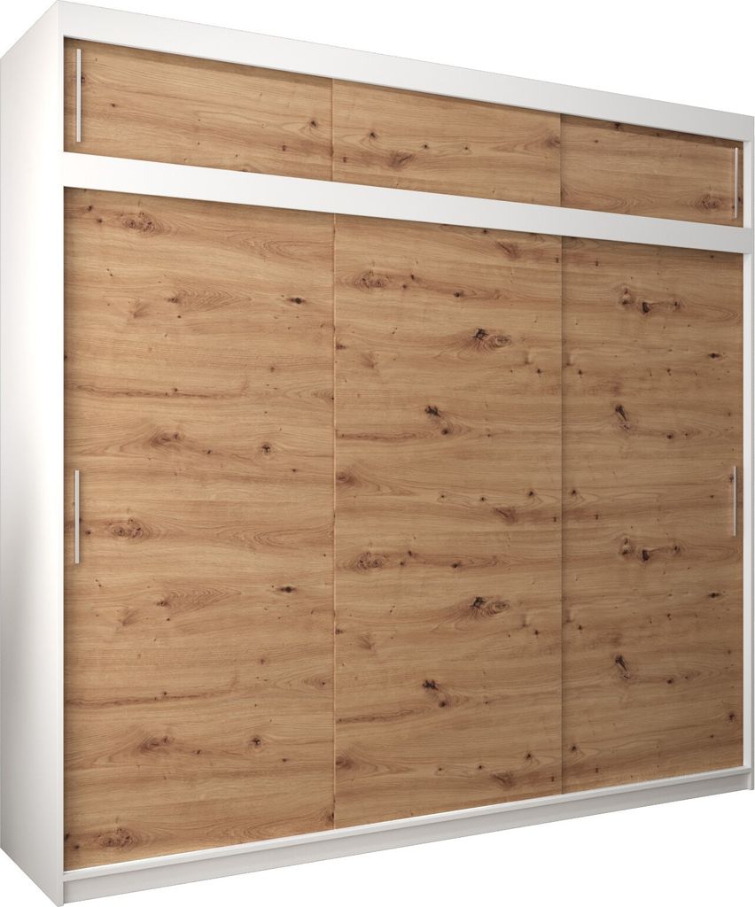 Kleiderschrank, Schiebetürenschrank Schlafzimmer, Schrank TOKYO 250 mit Aufsatz, Höhe 240 cm