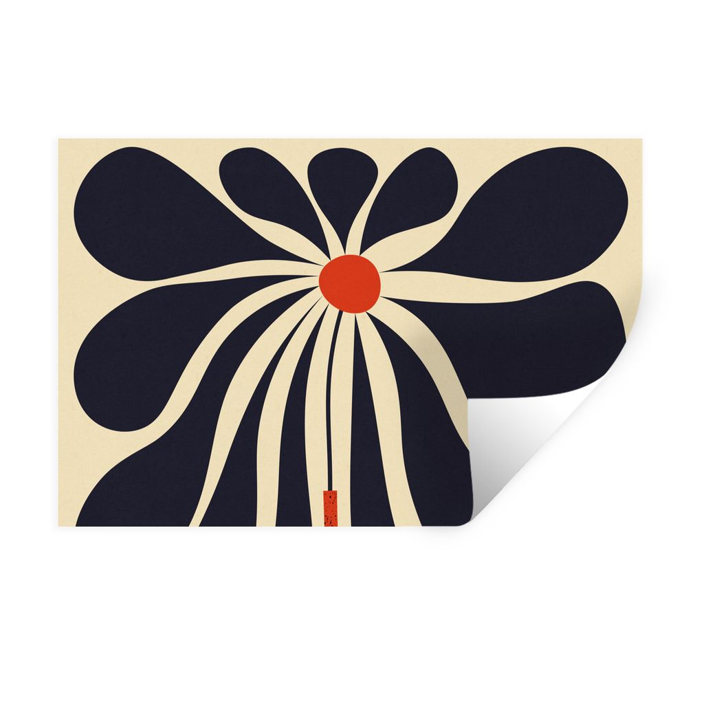 MuchoWow Wandtattoo Wandsticker Wandaufkleber Blumen - Vase - Pflanze - Rot 30x20 cm Selbstklebend und Repositionierbar - Wierderverwendbar - Sel...