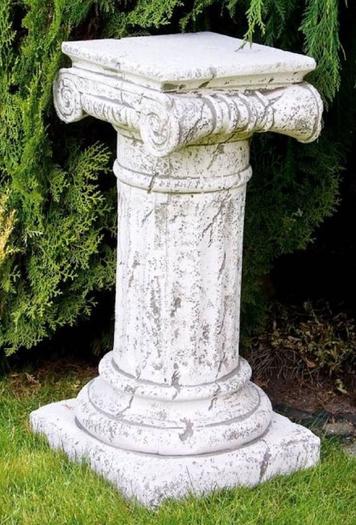 Casa Padrino Barock Säule Antik Weiß 36 x 36 x H. 70 cm - Prunkvolle Gartensäule im Barockstil - Gartendeko Stein Säule - Barock Garten & Terra...