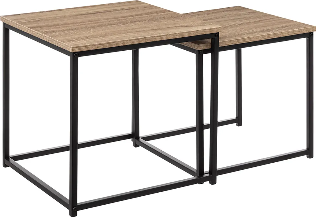 Tables gigognes Set Toulon en bois massif - Duo de tables de salon design