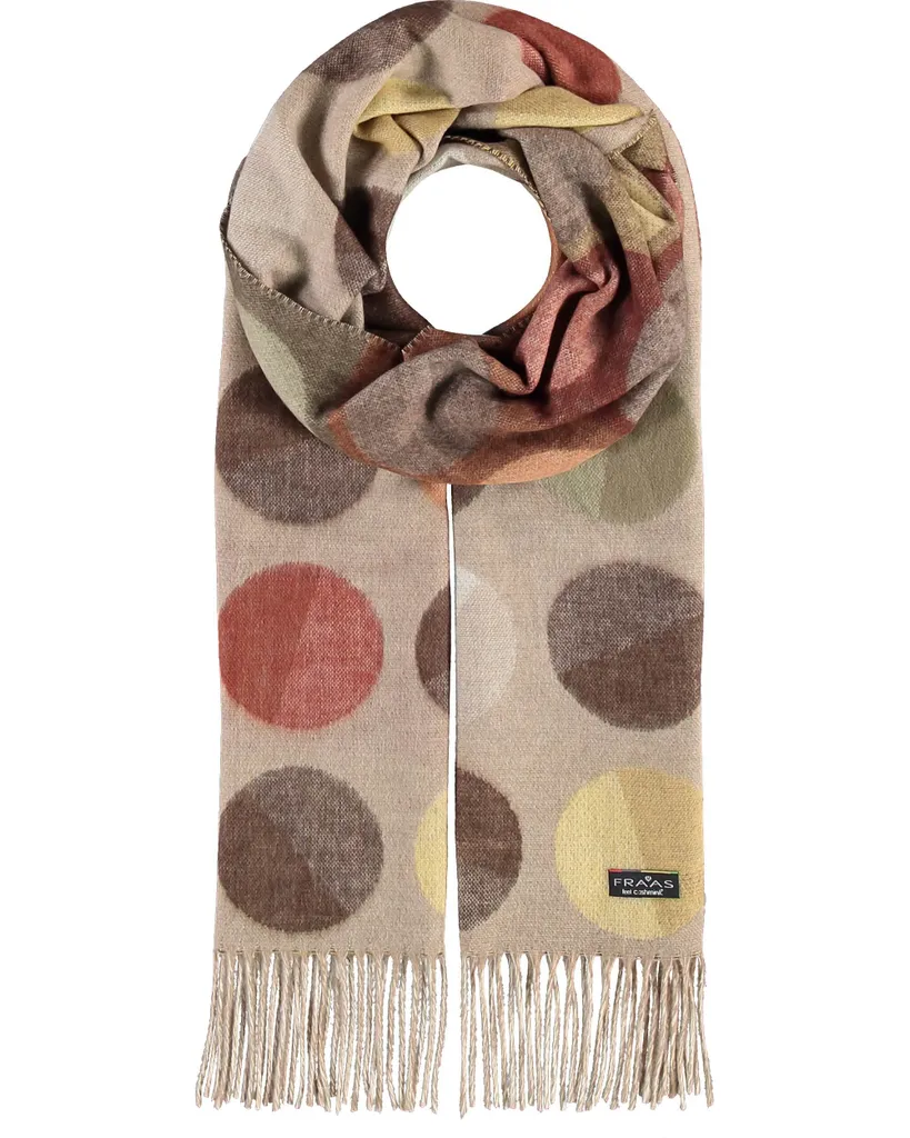 Sciarpa FRAAS Cashmink® Pois Beige Multicolore - Morbidezza Made in Germany