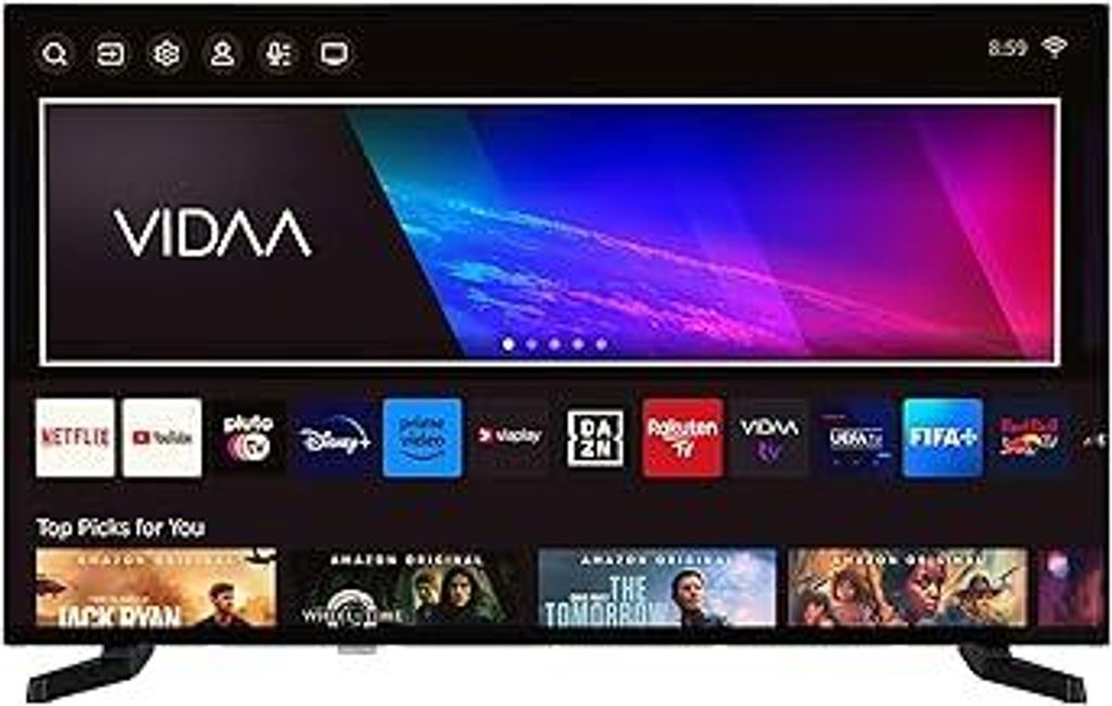 TELEFUNKEN Fernseher 43 Zoll Smart TV VIDAA D43U790B2CW 4K Fernseher UHD, HDR TV mit Dolby Vision, Triple-Tuner und 6 Monate HD+ inkl., LED TV schwarz