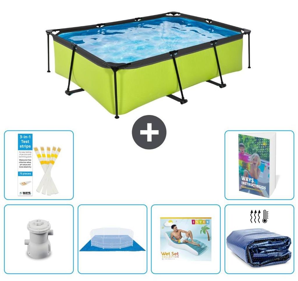 Exit Pool Rechteckig - 220x150x65 cm - 7-teilig S345