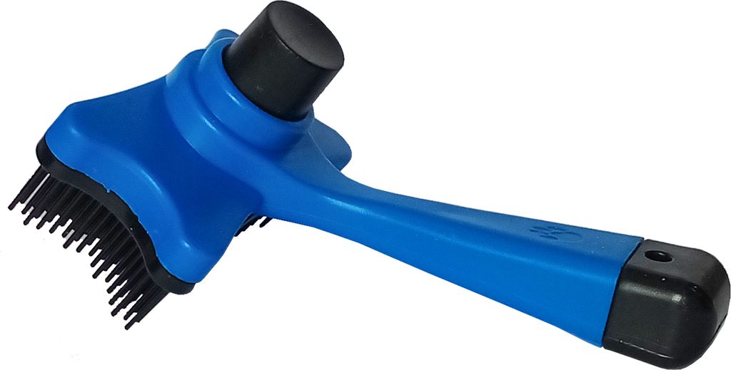 Selbstreinigende TIERBÜRSTE Fellbürste Hundebürste Katzenbürste Pferdebürste Tierkamm Hund Bürste Fellpflege 34 (Blau)