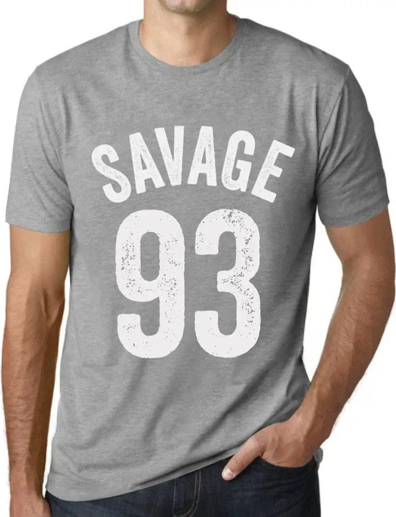Herren Grafik T-Shirt Savage 93 Geschenk 93. Geburtstag Jahrestag 93 Jahre Jubiläum 93 Jährige Mann Jahrgang 1931 Kurzarm Lustige Druck