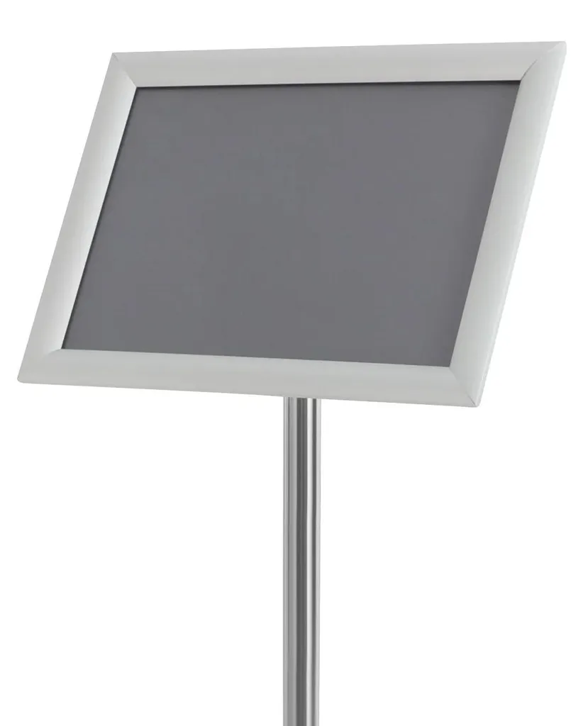 Totem d'affichage A4 pour hall et exposition - Structure argent 8x