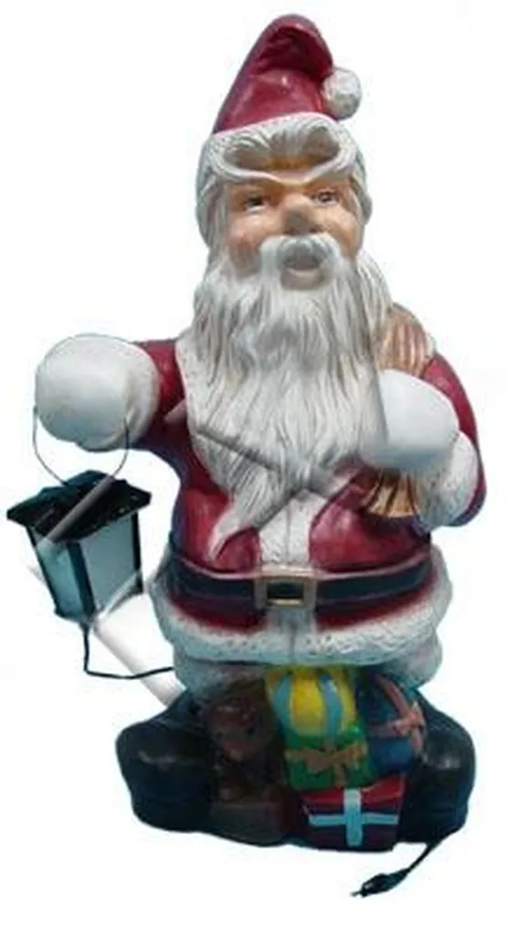Statue Père Noël Jardin Extérieur - Sculpture de Noël Festive 60cm