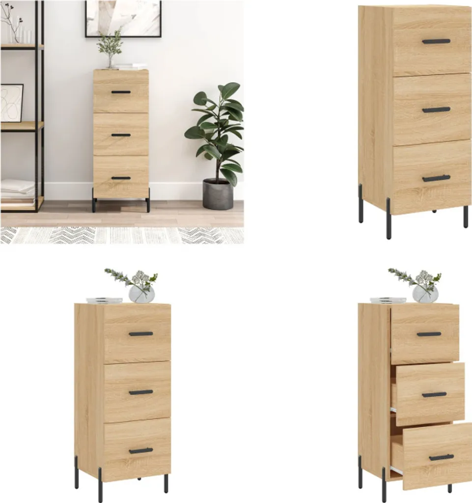 Credenza vidaXL Rovere Sonoma 34.5x34x90 cm | Mobile Slim Verticale