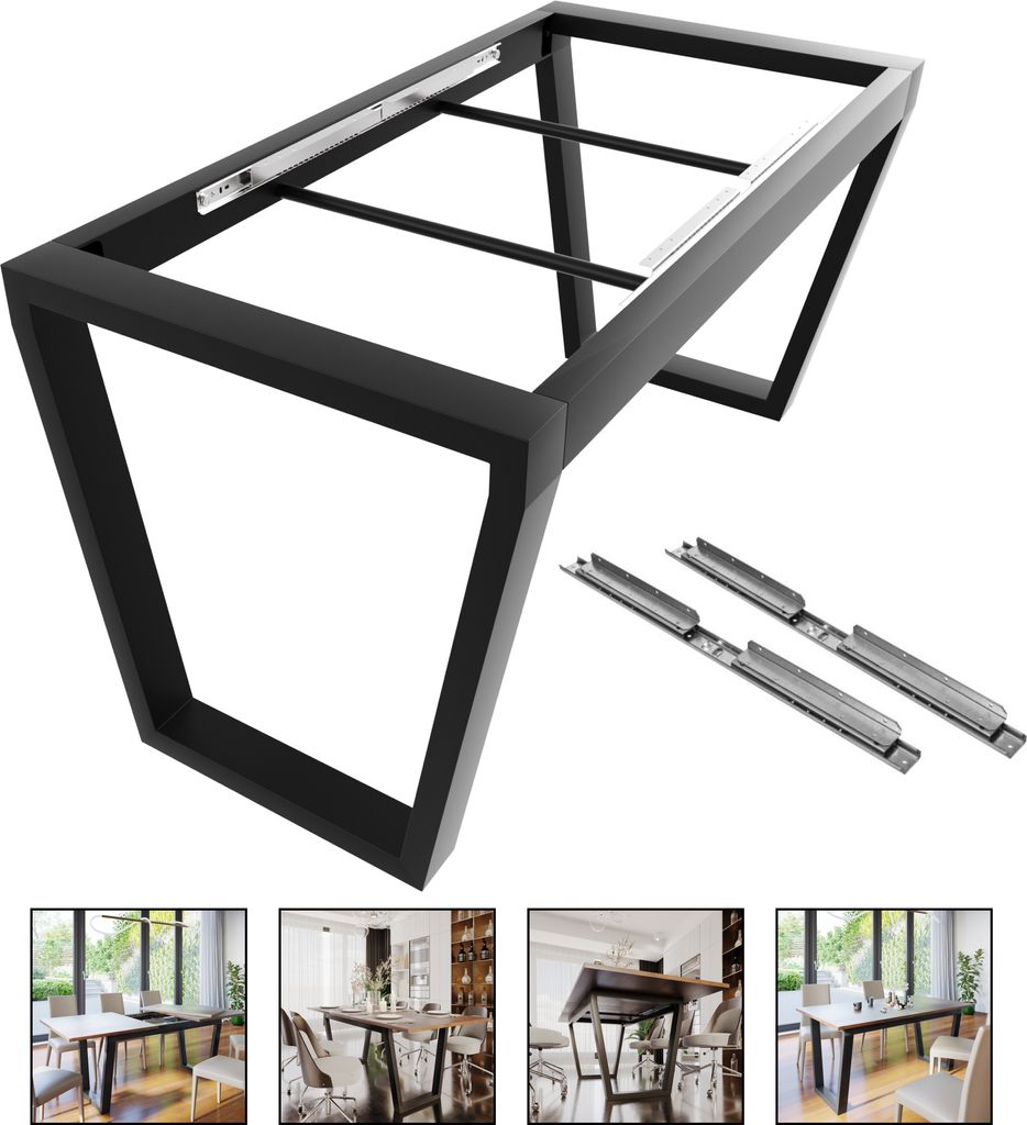 MetaloPro Tischgestell ausziehbar 140x70x72cm I stabil & robust, für ausziehbarer Esstisch Tisch Esszimmer Ausziehtisch, Tischbeine Gestell Tischf...