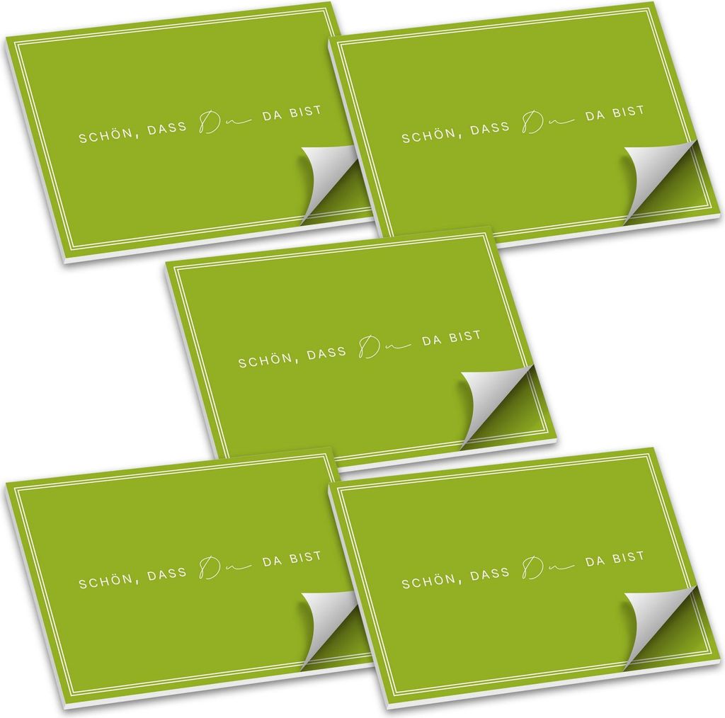 ITENGA Tischset A3 5er Set Schön dass du da bist V3 frühlingsgrün