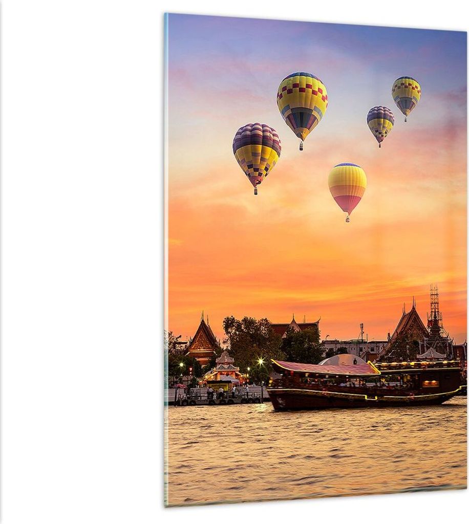 Bilder auf glas - Einteilig - Tempel Asien - 80x120cm - Glasbilder - Wandbilder - Bilder - zum Aufhängen bereit - Wanddekoration aus Glas - Glas B...