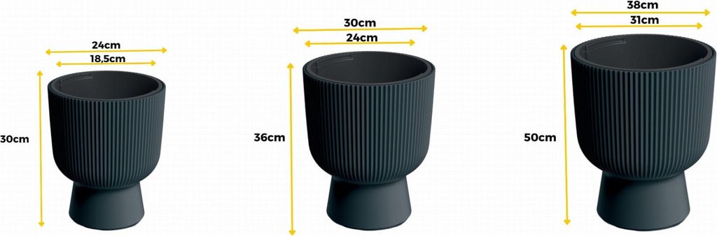 Prosperplast Blumentopf MILLY Anthrazit 29,8 cm Produktbild 8