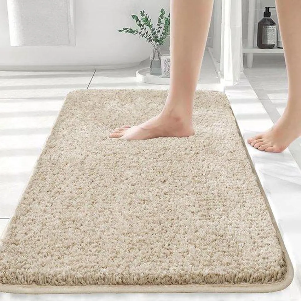 Tapis de bain antidérapant 70x120 cm : fini les glissades en beige