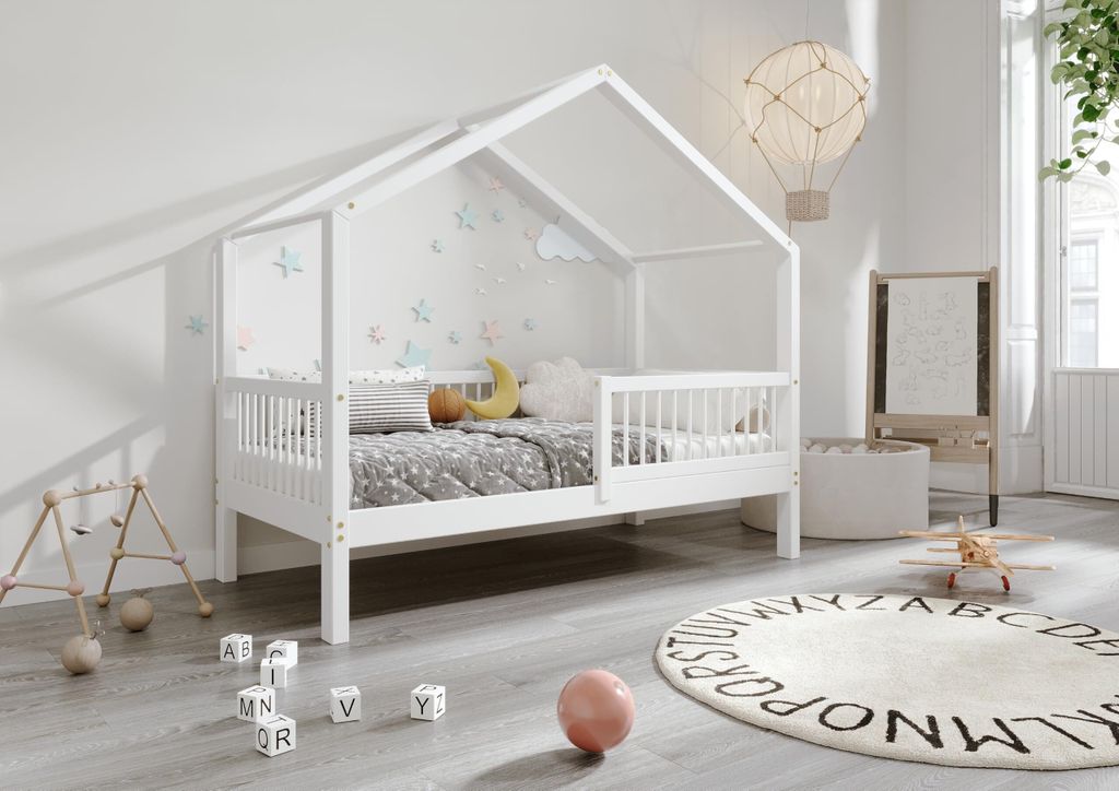 TIMBEE MURLO domček detská posteľ 100x200 cm biela s Obrázok produktu 