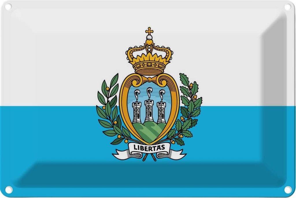 vianmo Blechschild 20x30 cm San Marinos Marino Flagge Fahne Wappen
