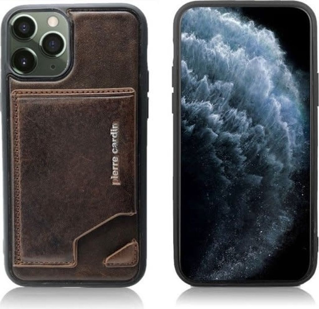 Pierre Cardin Apple iPhone 11 Pro Max Dark Brown Back cover case - Genuine Leather