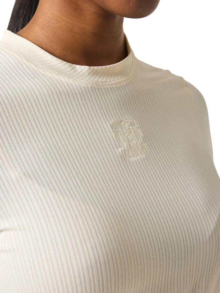T-Shirt Mesh rayé Courtney SS FS 2025 Vanilla Beige confortable en M - 3