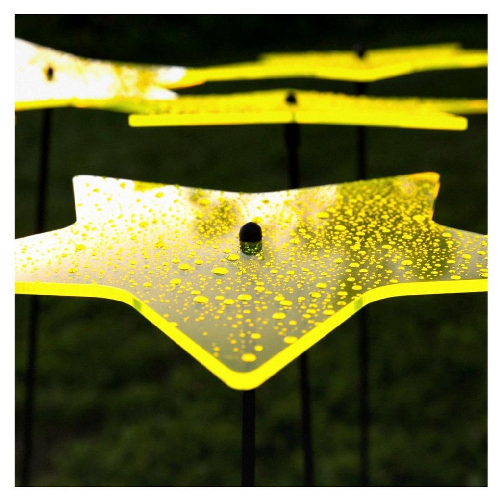 Sonnenfänger Sterne Stella in GELB, Set mit 3 Stück, je 20 cm Durchmesser und 70 cm Schwingstäben
